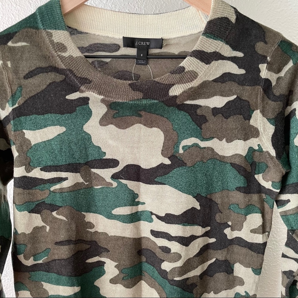 J Crew Merino wool Camo sweater NWOT - Picture 8 of 11